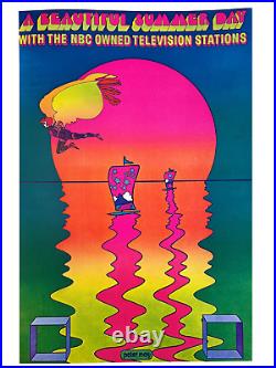 Peter Max NBC Poster Print from the Poster Book 1970 good condition