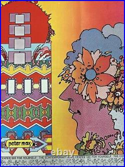 Peter Max Psychedelic Double Page large poster See For Yourself 1980s