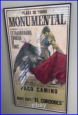Plaza De Toros MONUMENTAL Vintage Framed Original Poster