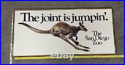 RARE Vintage Kangaroo San Diego Zoo Framed Print Lithograph The Joint Is Jumpin