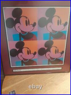 Rare Framed ANDY WARHOL 1981 THE ART OF MICKEY MOUSE LITHOGRAPH PRINT POSTER