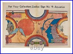 Rare Peter Max Aquarius Zodiac Sign Poster From the Chicago tribune No. 9