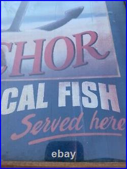Rare Vintage Anchor Fish Market Poster Print