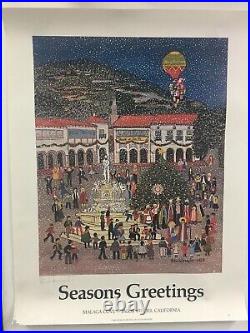 Rita Schroeder Seasons Greetings, Malaga Cove, Palos Verdes Signed Print Poster