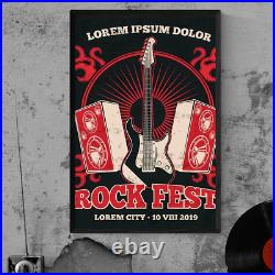 Rock Fest Lorem City 2019 Vintage Music Festival Poster Rare Collectible