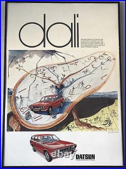 Salvador Dali Datsun Advertising Lithograph Poster 1972 Original Vintage Modern