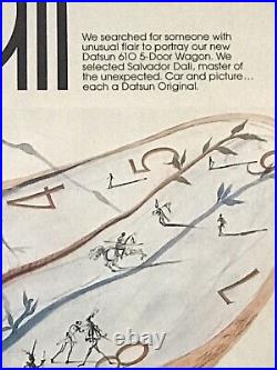 Salvador Dali Datsun Advertising Lithograph Poster 1972 Original Vintage Modern
