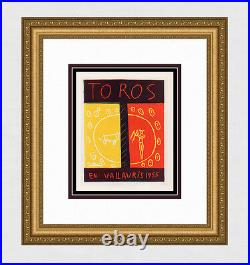 Spectacular PICASSO Antique Gallery Exhibition Poster Torero Framed Signed COA