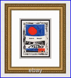 Strong Joan Miro Exhibition Poster Miro Recent Works Gallery Framed Signed COA