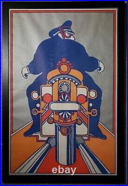 Vintage 1968 Seymour Chwast Motorcycle Fine Poster Pop Art Graphic Design Decor