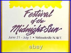 Vintage Festival Of The Midnight Sun Yellowknife Poster Greenwich Village Art NY