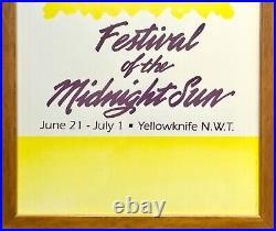 Vintage Festival Of The Midnight Sun Yellowknife Poster Greenwich Village Art NY