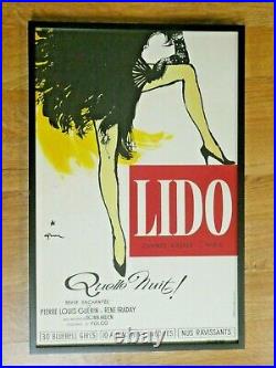 Vintage Lido Champs Elysees Paris Quelle Nuit Framed Poster by Rene Gruau