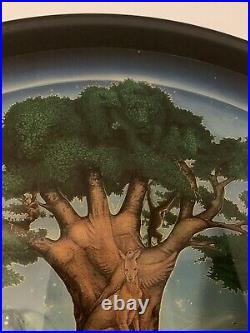 Vintage Living Planet Art Tree Of Life Wood Round Framed
