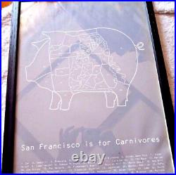 Vintage Map San Francisco Neighborhoods In A Pig Body Sf Is For Carnivores