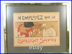 Vintage Original Emile Berchmans Lithograph Poster for Sunlight Savon Boudet