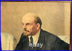 Vintage Socialist realism print poster Vladimir Lenin