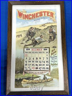 Vintage Winchester Rifles Calendar Of 1894 Remington Art Litho Print Poster Ct